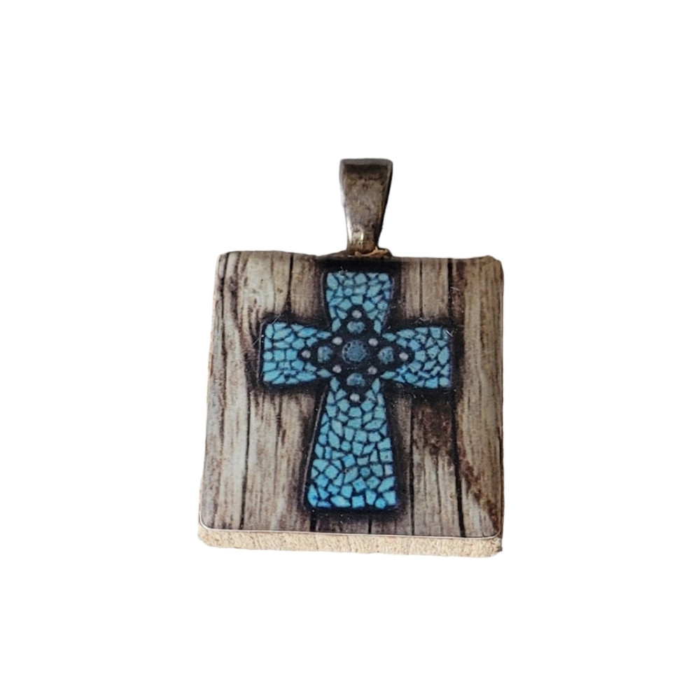 Life Tiles By Silvestri Wooden Cross Pendant
